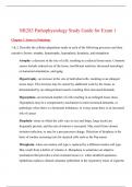 NR 283 Patho Exam 1 Study Guide (Version 3),  NR 283: Pathophysiology, Chamberlain College of Nursing
