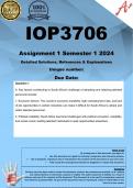 IOP3706 Assignment 1 (COMPLETE ANSWERS) Semester 1 2024