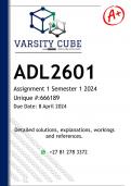 ADL2601 Assignment 1 (DETAILED ANSWERS)  Semester 1 2024 - DISTINCTION GUARANTEED