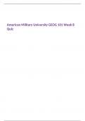 American Military University GEOG 101 Week 8 Quiz