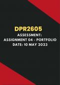 DPR2605 Assessment: Assignment 04 - Portfolio Date: 10 May 2023