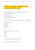 Hondros 166 exam 1 Questions and answers, Rated A+. 2022 Document Content and Description Below