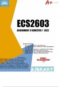 ECS2603 ASSIGNMENT 3 SEMESTER 1 2022