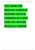 TEST BANK FOR MEDICAL-SURGICAL NURSING CRITICAL THINKING IN CLIENT CARE 4TH EDITION