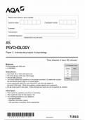 AQA AS LEVEL PYSCHOLOGY PAPER 1 INTROUCTORY TOPICS IN PSYCHOLOGY -JUNE 2022 7181-1- MARK SCHEME