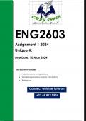 ENG2603 Assignment 1 (QUALITY ANSWERS) 2024 