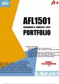 AFL1501 Portfolio Answers For Semester 1 2023 - Detailed and accurate (Get that DISTINCTION) Buy Quality Work