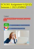 ECS1501 Assignment 6 (QUIZ) Semester 1 2023 (658965)