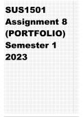 SUS1501 Assignment 8 (PORTFOLIO) Semester 1 2023