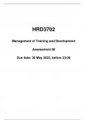HRD3702 ASSIGNMENT NO.8 SOLUTIONS S1 2023 (due date: 30 May 2023)