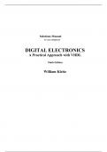 Digital Electronics A Practical Approach with VHDL 9e William Kleitz (Solution Manual)