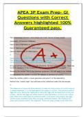 APEA 3P Exam Prep- GI Questions with Correct Answers highlighted 100% Guaranteed pass.