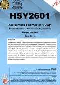 HSY2601 Assignment 1 (COMPLETE ANSWERS) Semester 1 2024 - DUE March 2024