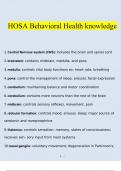 HOSA Behavioral Health knowledge 2023 Complete Solutions Verified