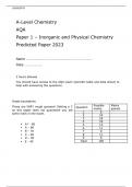 A-Level Chemistry AQA Paper 1 – Inorganic and Physical Chemistry Predicted Paper 2023
