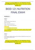 BIOD 121 NUTRITION FINAL EXAM  WITH COMPLETE AND 100% VERIFIED SOLUTIONS FOR MINIMUM GRADE A+ 2023|2024 UPDATED