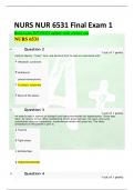 NURS NUR 6531 Final Exam 1 Real exam 2023/2024 update with correct ans NURS 6531