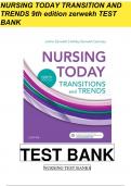 Test Bank Nursing today transition and trends 9th edition Zerwekh  ALL CHAPTERS