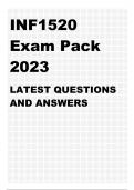 INF1520 Exam Pack 2023 LATEST QUESTIONS AND ANSWERS