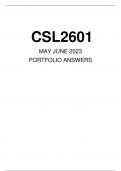 CSL2601 MAY JUNE 2023 PORTFOLIO EXAM ANSWERS