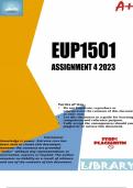 EUP1501 ASSIGNMENT 4 2023