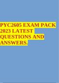 PYC2605 EXAM PACK 2023 LATEST QUESTIONS AND ANSWERS.
