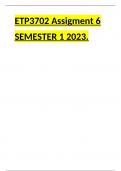 ETP3702 Assigment 6 SEMESTER 1 2023 SUBMISSION DATE 2ND JUNE 2023.