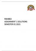 RSK4802 - ASSIGNMENT 01 - 2023