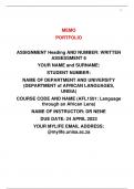 HFL1501 Assignment 6 2023
