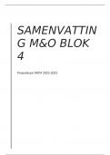 Samenvatting M&O Blok 4 Propedeuse AFEM 2022-2023 