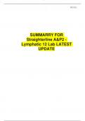 SUMMARRY FOR  Straighterline A&P2 - Lymphatic 12 Lab LATEST  UPDATE