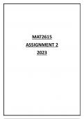 MAT2615 Assignment 2 2023
