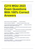 C215 WGU 2023 Exam Questions With 100% Correct Answers