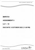MNP3701 Assignment 5 (WRITTEN) Semester 1 2023 (506056) 26th May 2023