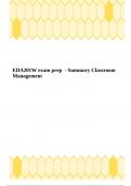 EDA201W exam prep - Summary Classroom Management