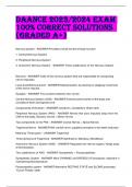 DAANCE 2023/2024 EXAM 100% CORRECT SOLUTIONS  (GRADED A+)