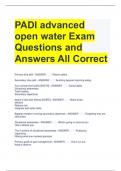 PADI advanced open water Exam Questions and Answers All Correct 