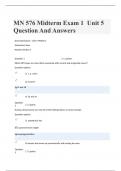 MN 576 Midterm Exam 1 – Unit 5 Question And Answers