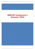 MNB1601 Assignment 4 Semester 12022