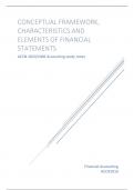 CONCEPTUAL FRAMEWORK, CHARACTERISTICS AND ELEMENTS OF FINANCIAL STATEMENTS