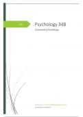 Psychology 348 - Community Psychology