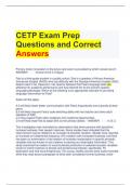 CETP Exam Prep Questions and Correct Answers 