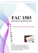 Fac1503 Assignment 9 Semester 1 2023 ( distinction on all possible ques)