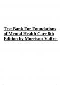 Test Bank For Foundations of Mental Health Care 8th Edition by Morrison-Valfre