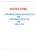 Best Notes for Information system 114_Informatics_112 DLA 112 