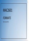 MAC2601 - Formats