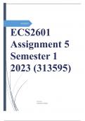 ECS2601 Assignment 5 Semester 1 2023