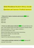 HESI Pharmacology Final Exam 2023 Questions and Answers (Verified Answers by Expert)