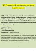 HESI Pharmacology Evolve Exam 2023 Questions and Answers (Verified Answers by Expert)