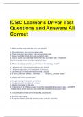 ICBC Learner's Driver Test Questions and Answers All Correct 